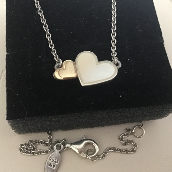 Pandora two tone heart necklace - Picture 2 of 3